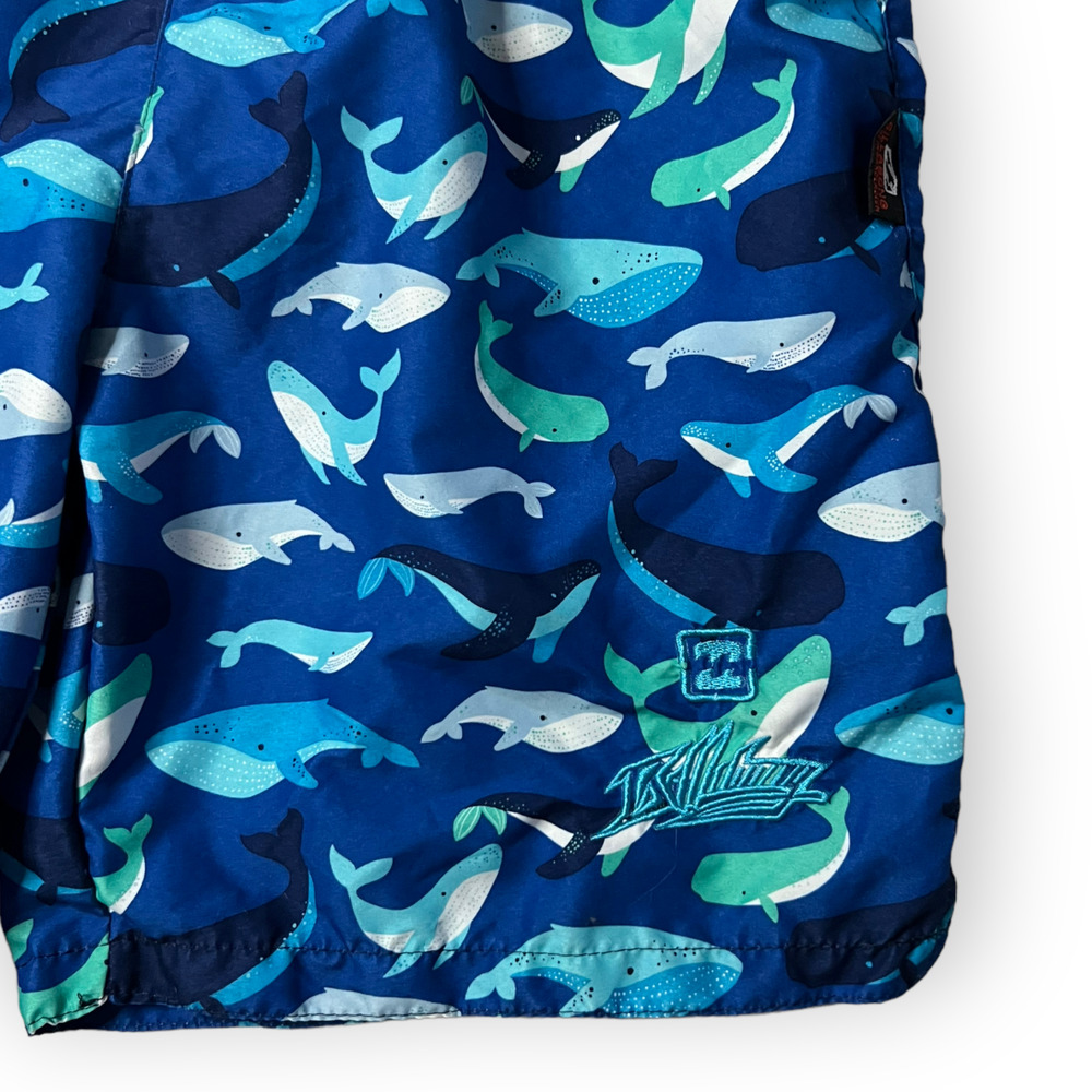 Billabong Boys Blue Whale Pattern Elastic Waist Mesh Lined Swim Trunks Size M - Picture 11 of 12